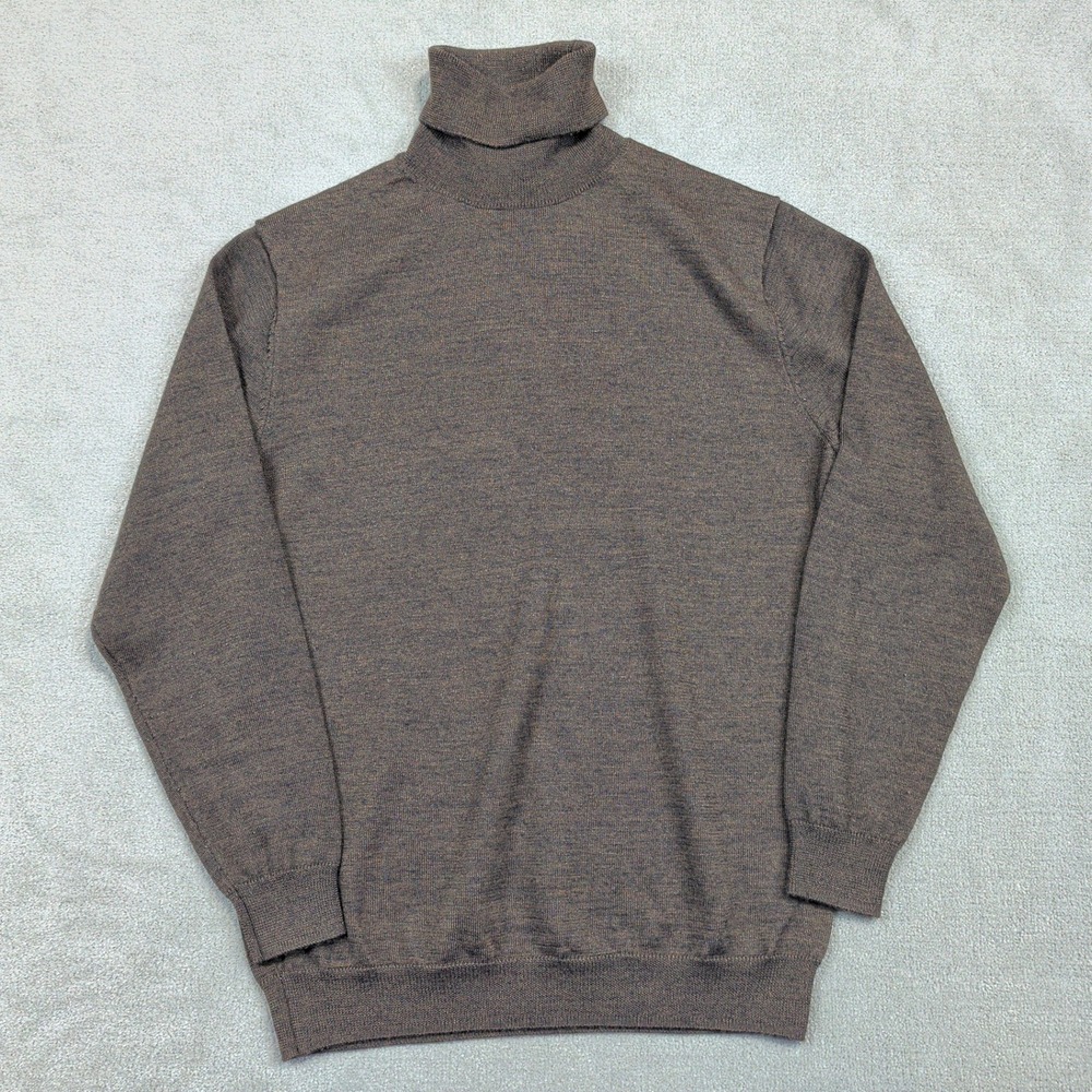 Linea Uomo Turtleneck Sweater Womens Small Brown Wool Blend Long Sleeve Knit